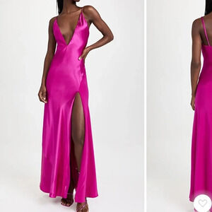 Sergio Hudson Zigzag Seam Gown in Magenta Size 0